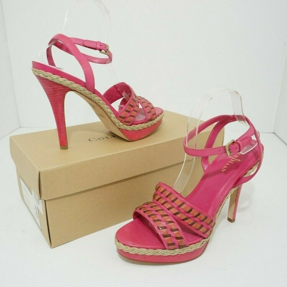 Cole Haan Pink and Tan Platform Sandals